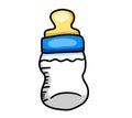 A Adorable Cartoon Blue Baby Bottle Royalty Free Stock Photo