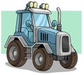 Cartoon blue agriculture machine truck or tractor