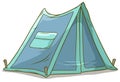 Cartoon blue camping tent with pocket Royalty Free Stock Photo
