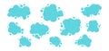 Cartoon blue cloud, foam bubble water icon, soap ball set, bath shampoo suds splash. Wash, laundry, clean underwater collection. Royalty Free Stock Photo