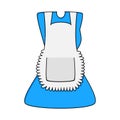 Cartoon blue dress with pinafore isolated on white background