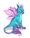 Cartoon blue fantasy dragon Royalty Free Stock Photo