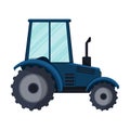 Cartoon blue farm tractor . Royalty Free Stock Photo