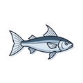 Cartoon blue fish with transparent background facing right Royalty Free Stock Photo