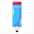 Cartoon blue pencil. School supplies Royalty Free Stock Photo