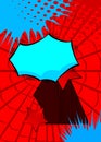 Cartoon blue and red background, comic book backdrop. Retro vector comics pop art design Royalty Free Stock Photo
