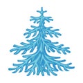 Cartoon blue snow fir tree holiday figurine