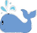 Cartoon Blue Whale