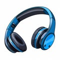 Cartoon Bluetooth Headset Clipart - Blue Headphones On White Background Royalty Free Stock Photo