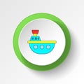 cartoon boat bath toy colored button icon. Signs and symbols can be used for web, logo, mobile app, UI, UX Royalty Free Stock Photo