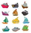 Cartoon boat icon