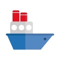 Cartoon boat toy object for small children to play, flat style icon Royalty Free Stock Photo