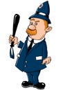 Cartoon Bobby on the beat with a truncheon