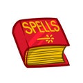 Cartoon book of spells. Vector illustration