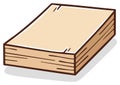 Cartoon Book Stack Illustration, Thick Paperback with Closed Beige Cover, Brown Edges and Lines, Study Resource Royalty Free Stock Photo