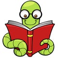 Cartoon book worm Royalty Free Stock Photo