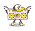 Cartoon boom box character vector design for tee