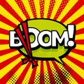 Cartoon, Boom explosion Comic Speech Bubble. Comic book page Royalty Free Stock Photo