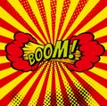 Cartoon, Boom explosion Comic Speech Bubble. Comic book page Royalty Free Stock Photo
