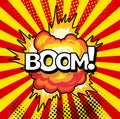 Cartoon, Boom explosion Comic Speech Bubble. Comic book page Royalty Free Stock Photo