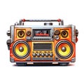 Cartoon Boombox on White Background. Generative ai