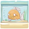 Cartoon bored fish.