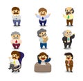 Cartoon boss and Manager icon set