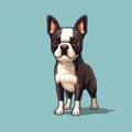 Cartoon Boston Terrier: Distinctive Character Design In 2d Game Art