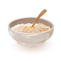 Cartoon bowl with oatmeal