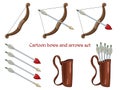 Cartoon bows and arrows