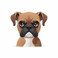 Boxer Dog Vector Illustrations: Portraits With Emotion Royalty Free Stock Photo