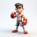 Cartoonish 3d Render Of J Boxing With Photorealistic Animation Character