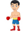 Cartoon boxer on white background