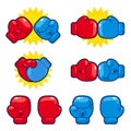 Cartoon boxing gloves set Royalty Free Stock Photo