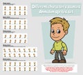 Cartoon boy character animation sprites sheet set Royalty Free Stock Photo