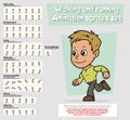Cartoon boy character animation sprites sheet set Royalty Free Stock Photo