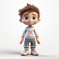 Stylish 3d Cartoon Child With Detailed Character Design Royalty Free Stock Photo