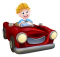 Cartoon Boy Driving Car