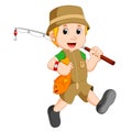 Cartoon Boy fishing Royalty Free Stock Photo