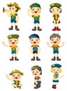 Cartoon boy/girl scout icon Royalty Free Stock Photo