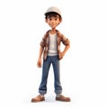 Photorealistic Cartoon Boy Posing With Hands On Hips: Detailed 3d Render