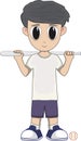 Cartoon of a boy holding a bat