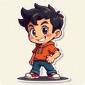 cartoon boy isolated on light background Royalty Free Stock Photo