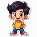 cartoon boy isolated on light background Royalty Free Stock Photo