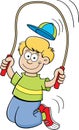 Cartoon boy jumping rope Royalty Free Stock Photo