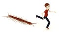 Cartoon boy with lithobius