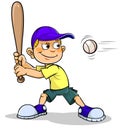 Cartoon boy playing Baseball