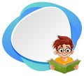 Cartoon boy reading book Royalty Free Stock Photo