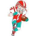 Cartoon boy rugby player Royalty Free Stock Photo