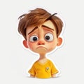Cartoon Boy With Sad Expression